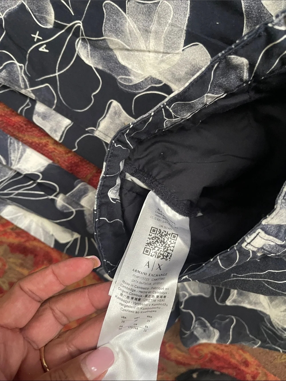 Armani Exchange Navy and White Floral Kids Matching Set